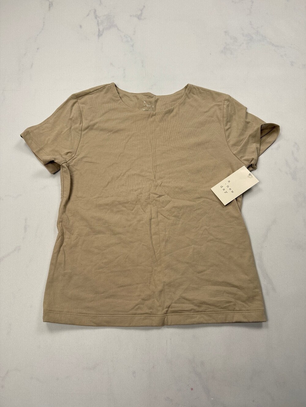 A New Day Day T Shirt Beige Modern Classic Style - Womens XS